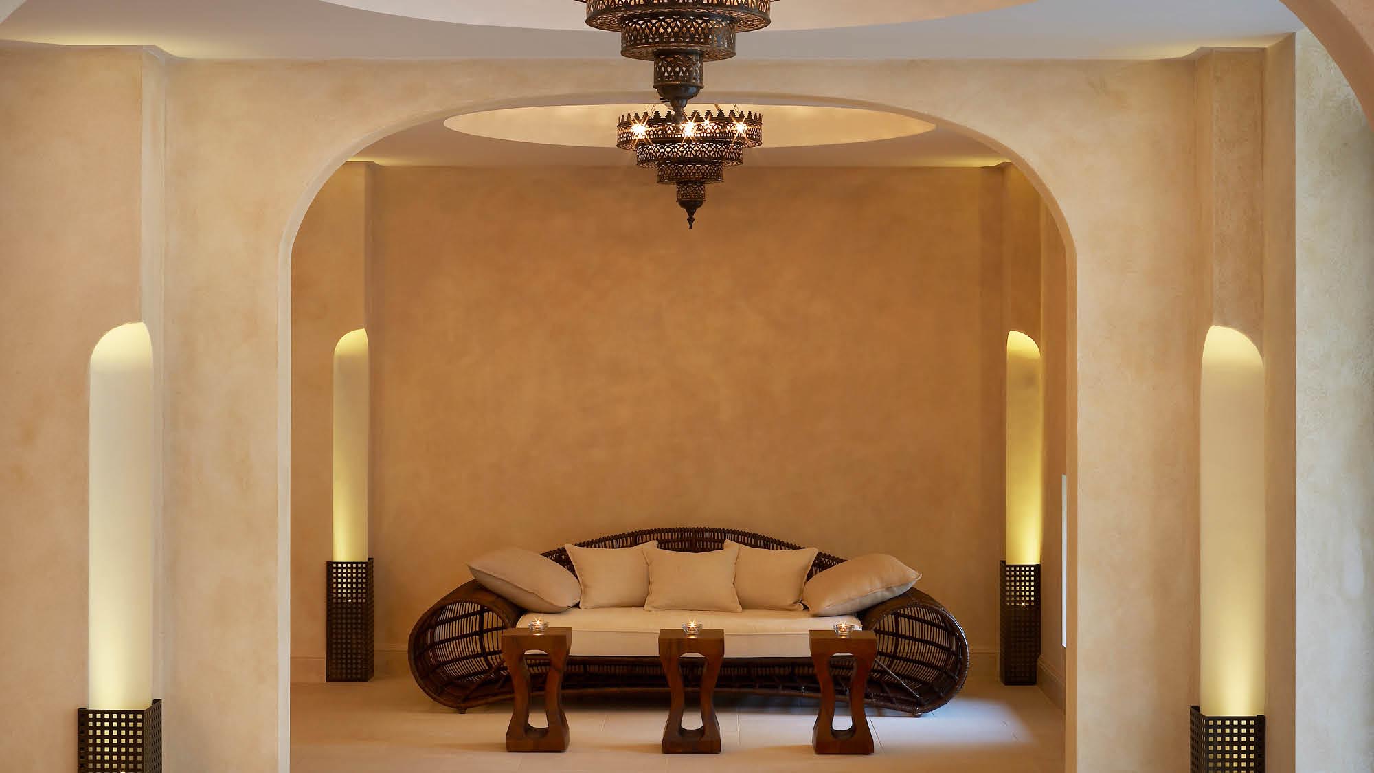 Seating in Anazoe Spa, Costa Navarino, Greece