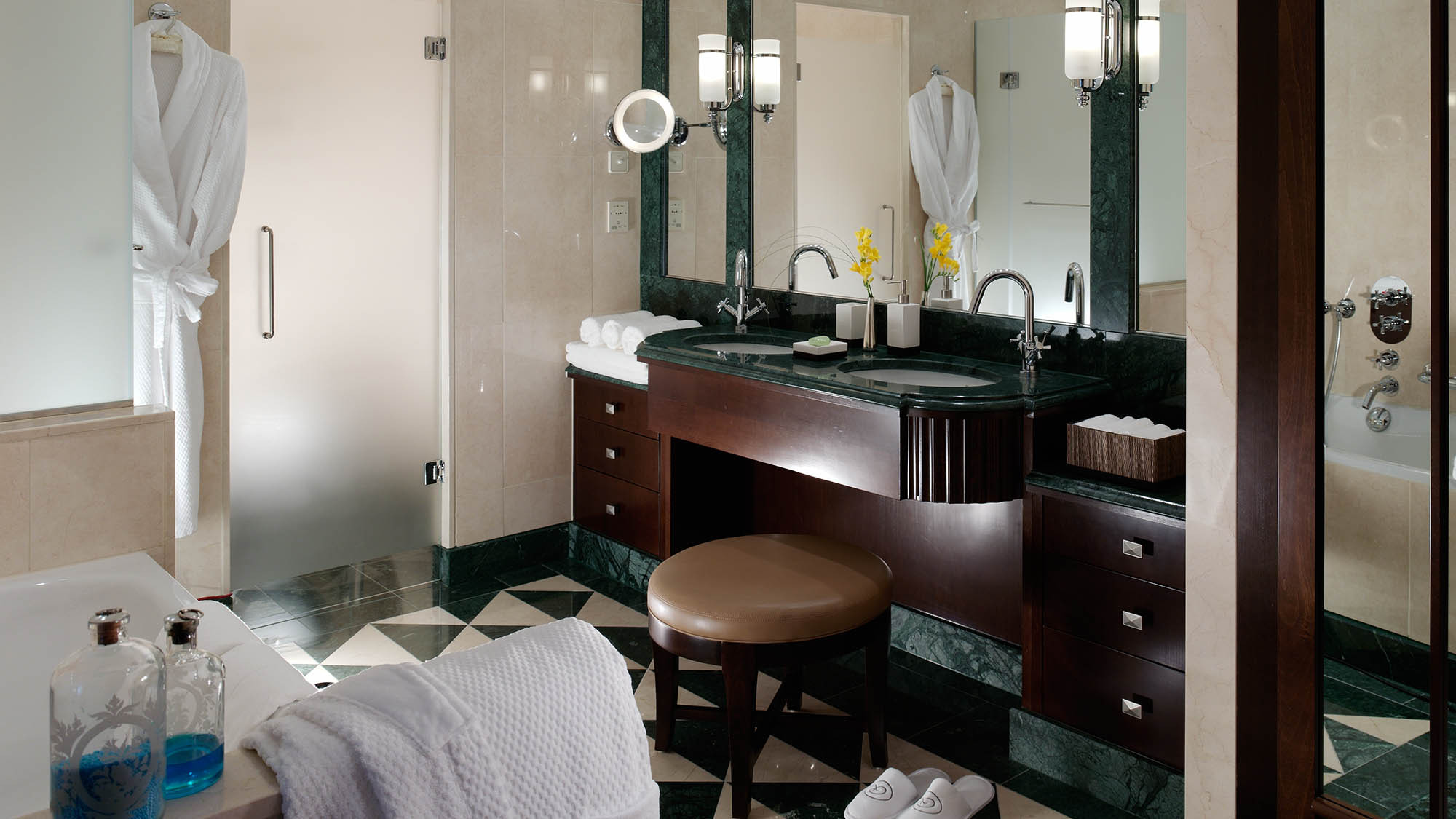 Suite bathroom at Hotel Esplanade, Zagreb, Croatia