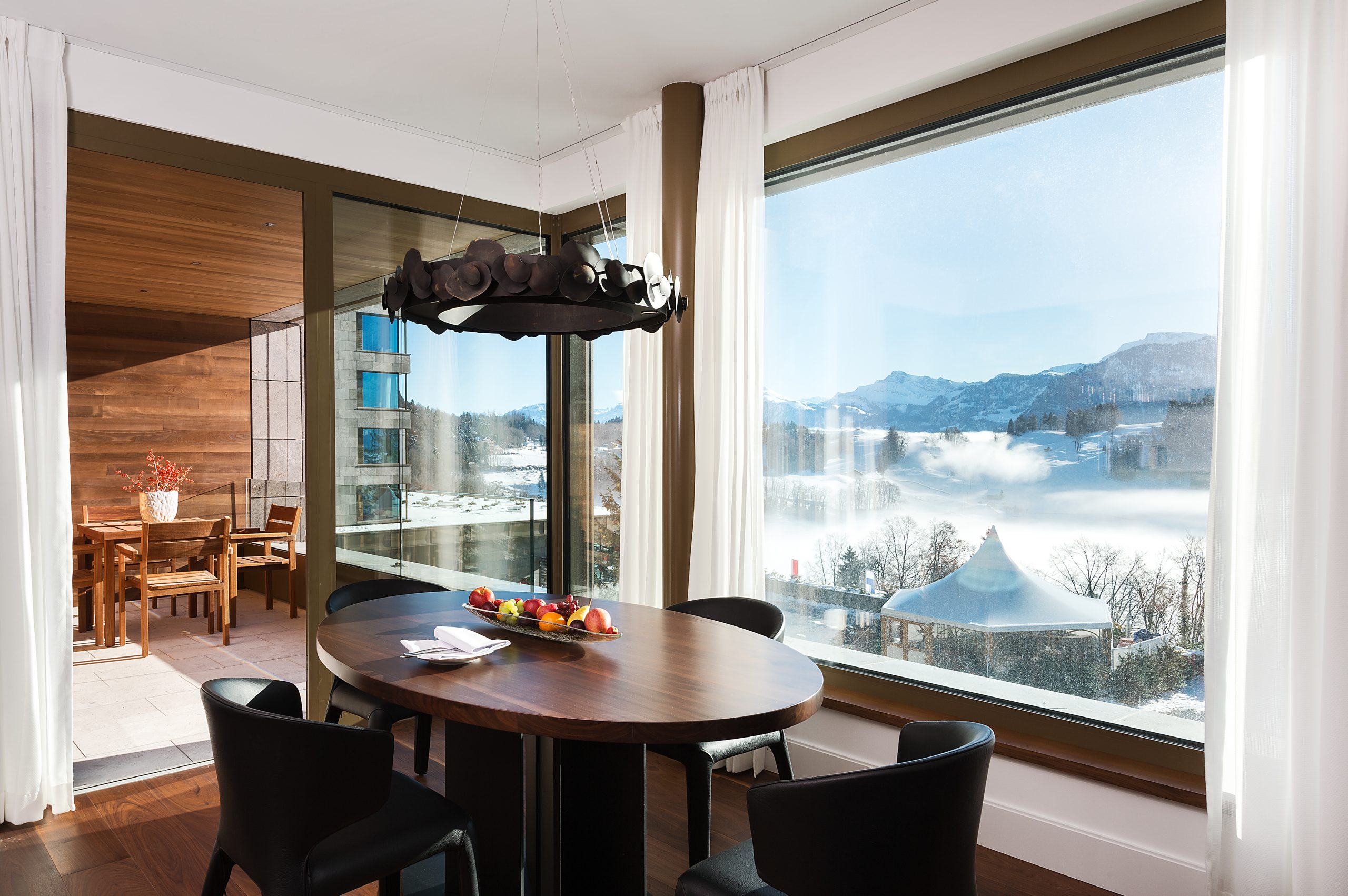 Dinning table at Spa suite at Bürgenstock Resort