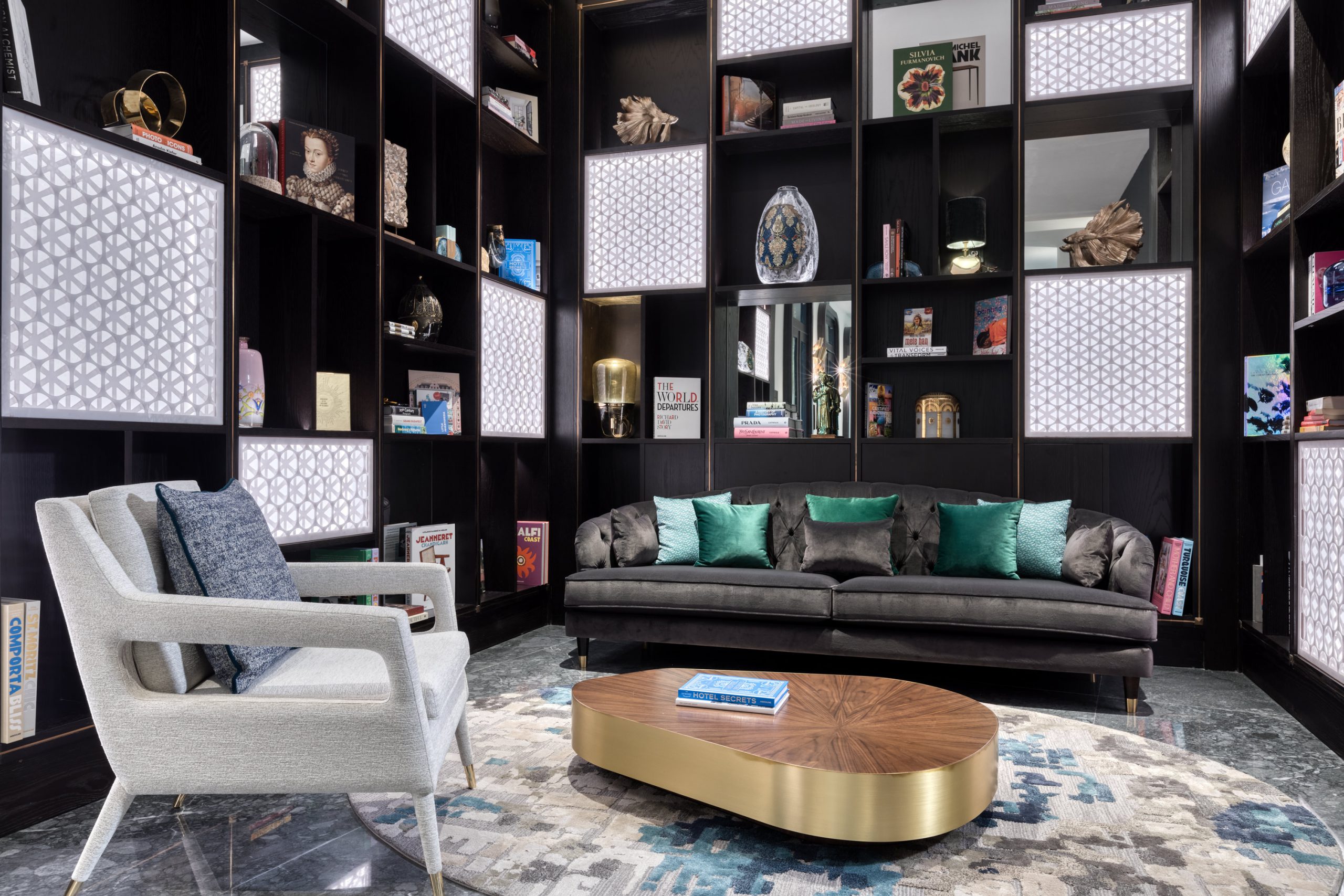 Living room seating in hotel